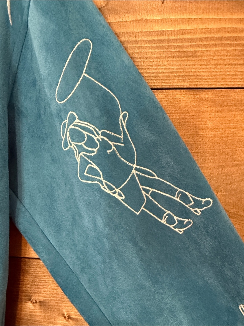 blue b. Teal Button, Tie Front Top with Western Embroidery - Picture 4 of 9